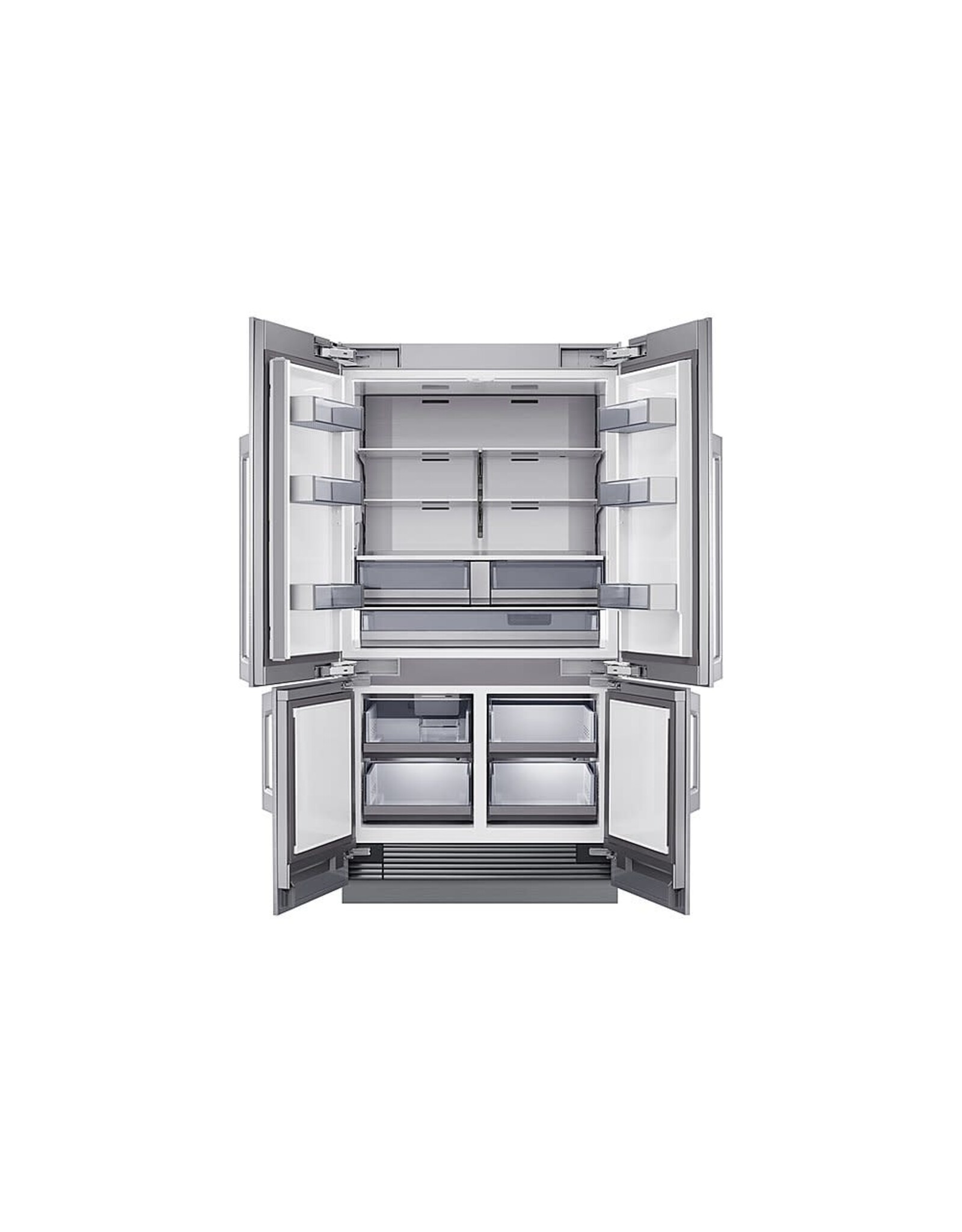 Dacor Transitional DRF425300AP 42 Inch Panel Ready Built-In 4 Door French Door Refrigerator with 23.5 Cu. Ft. Total Capacity, Internal Water Dispenser, Ice Maker, Triple Cooling, FreshZone™ Plus Compartment, FreshZone™ Drawer, Sabbath Mode, and ENERGY STAR® Qualified