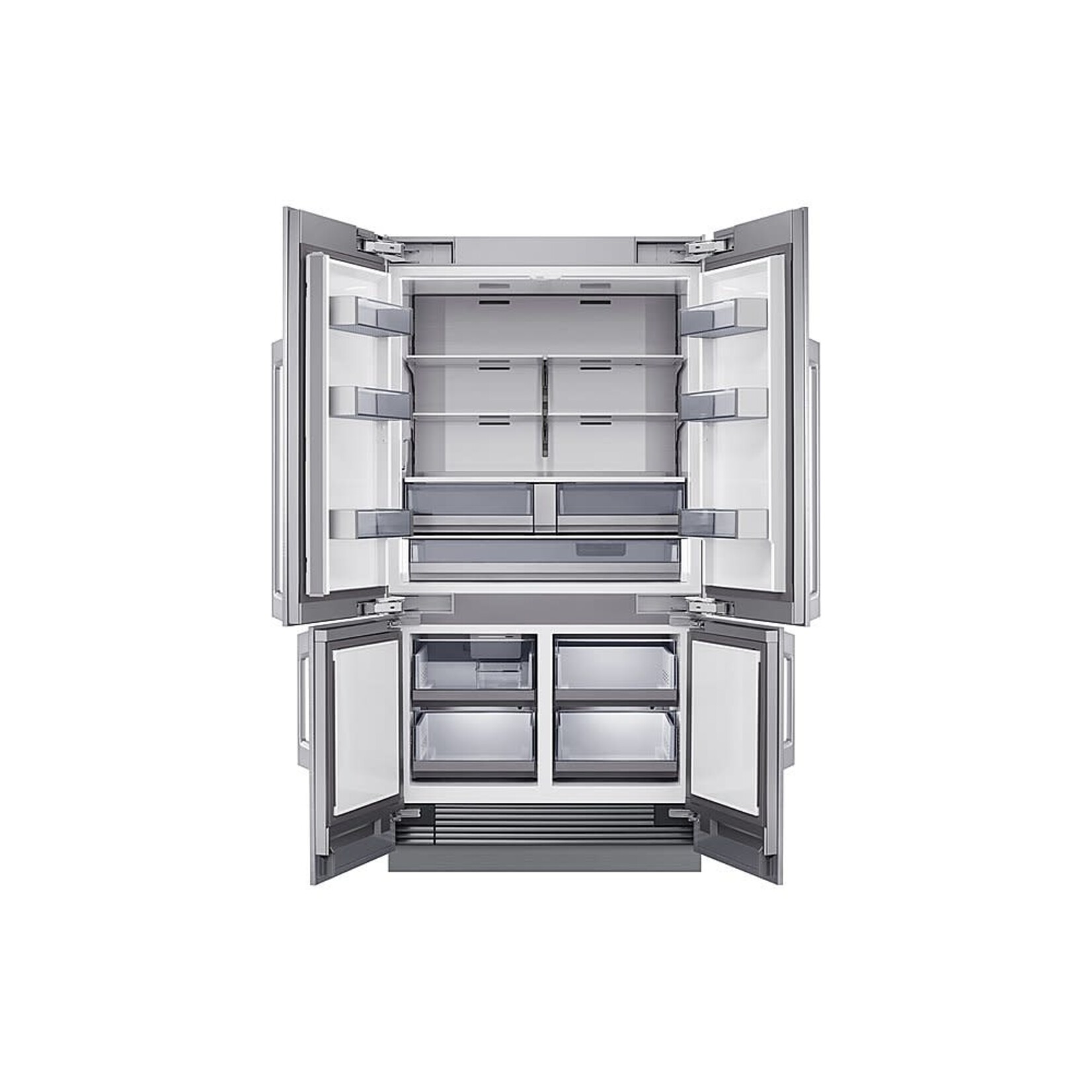 *DRF425300AP 42 Inch Panel Ready Built-In 4 Door French Door Refrigerator with 23.5 Cu. Ft. Total Capacity, Internal Water Dispenser, Ice Maker, Triple Cooling, FreshZone™ Plus Compartment, FreshZone™ Drawer, Sabbath Mode, and ENERGY STAR® Qualified
