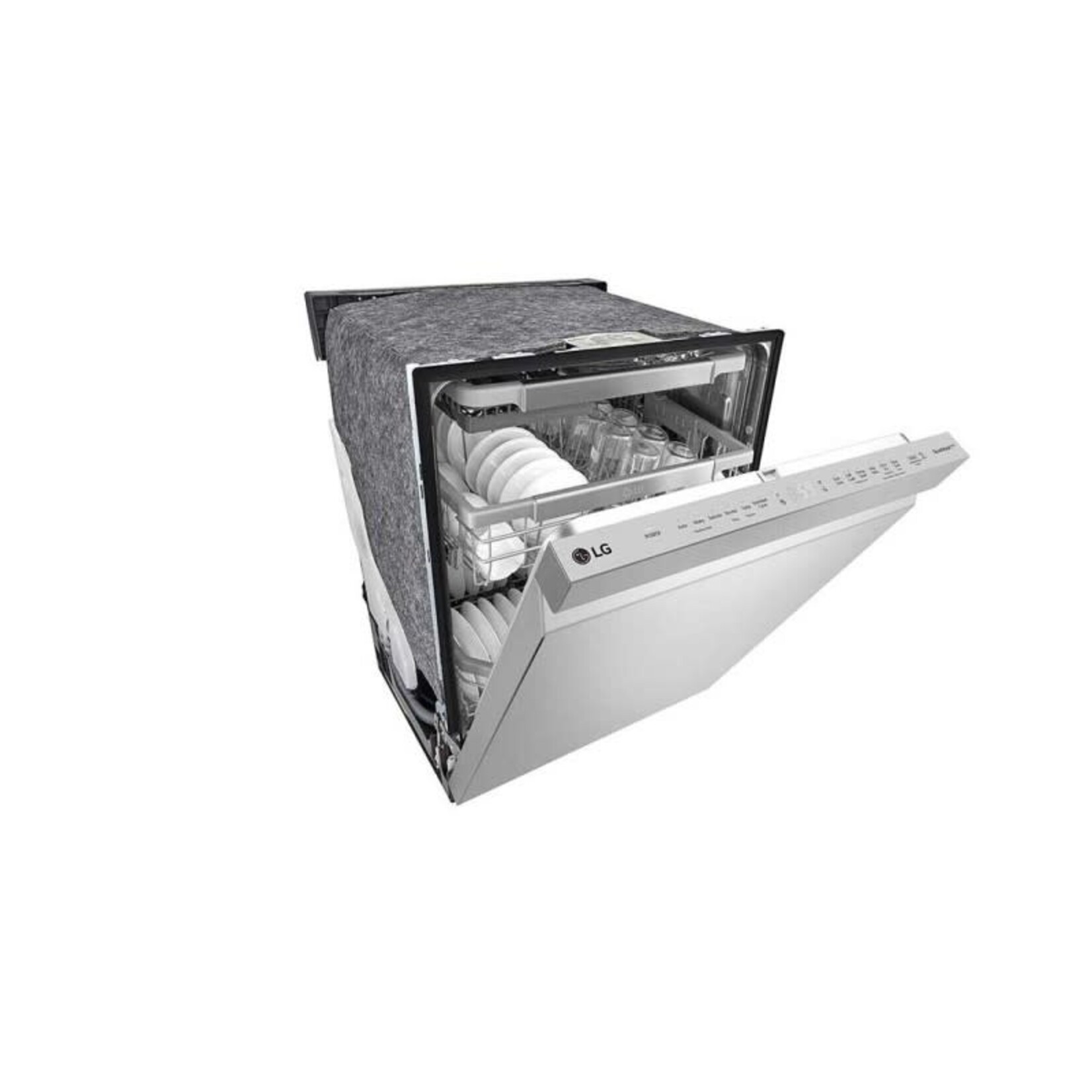 LG #LDPN6761T 24 in. PrintProof Stainless Steel Top Control Built-In Smart Dishwasher with Stainless Steel Tub and QuadWash, 44 dBA
