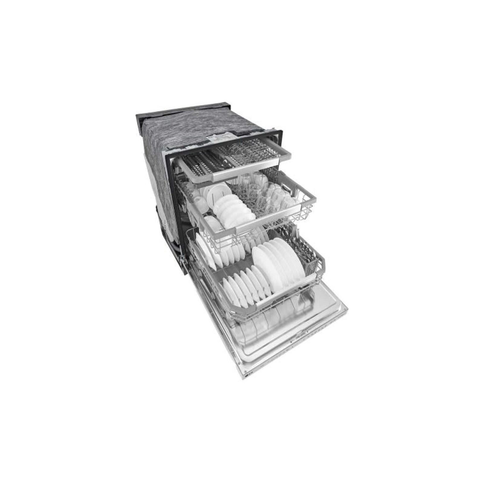 LG #LDPN6761T 24 in. PrintProof Stainless Steel Top Control Built-In Smart Dishwasher with Stainless Steel Tub and QuadWash, 44 dBA