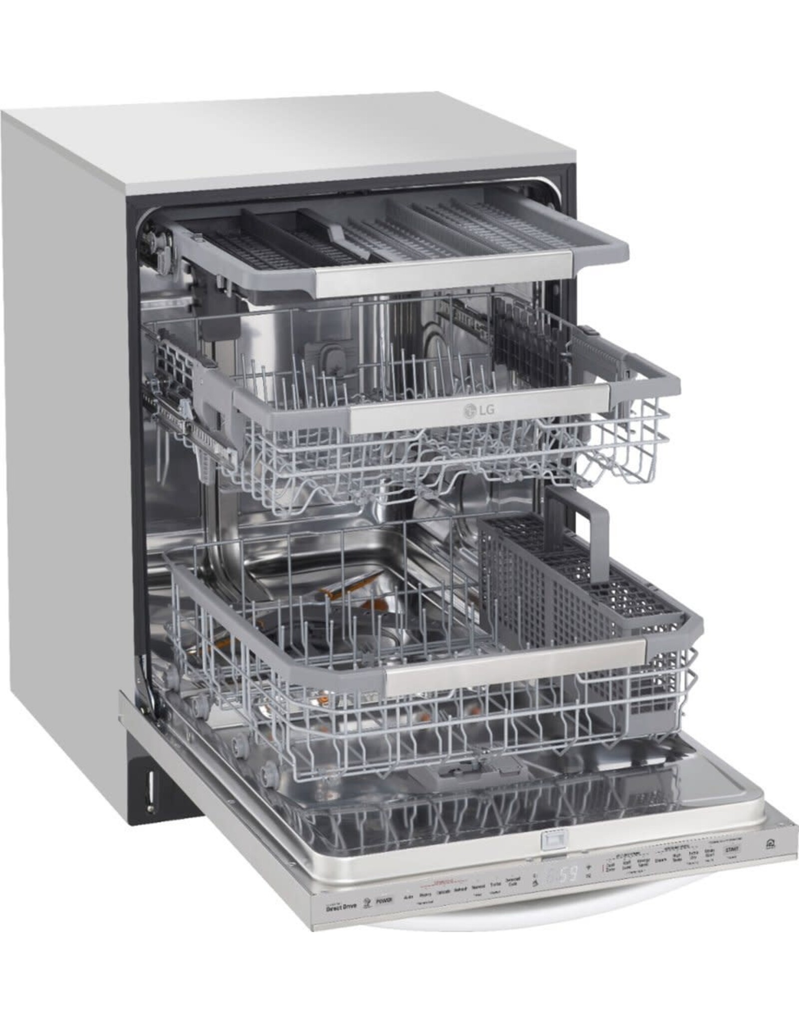 lg LDT7808SS 24 in. Stainless Steel Top Control Built-In Tall Tub Smart Dishwasher with QuadWash, TrueSteam, 3rd Rack, 42 dBA