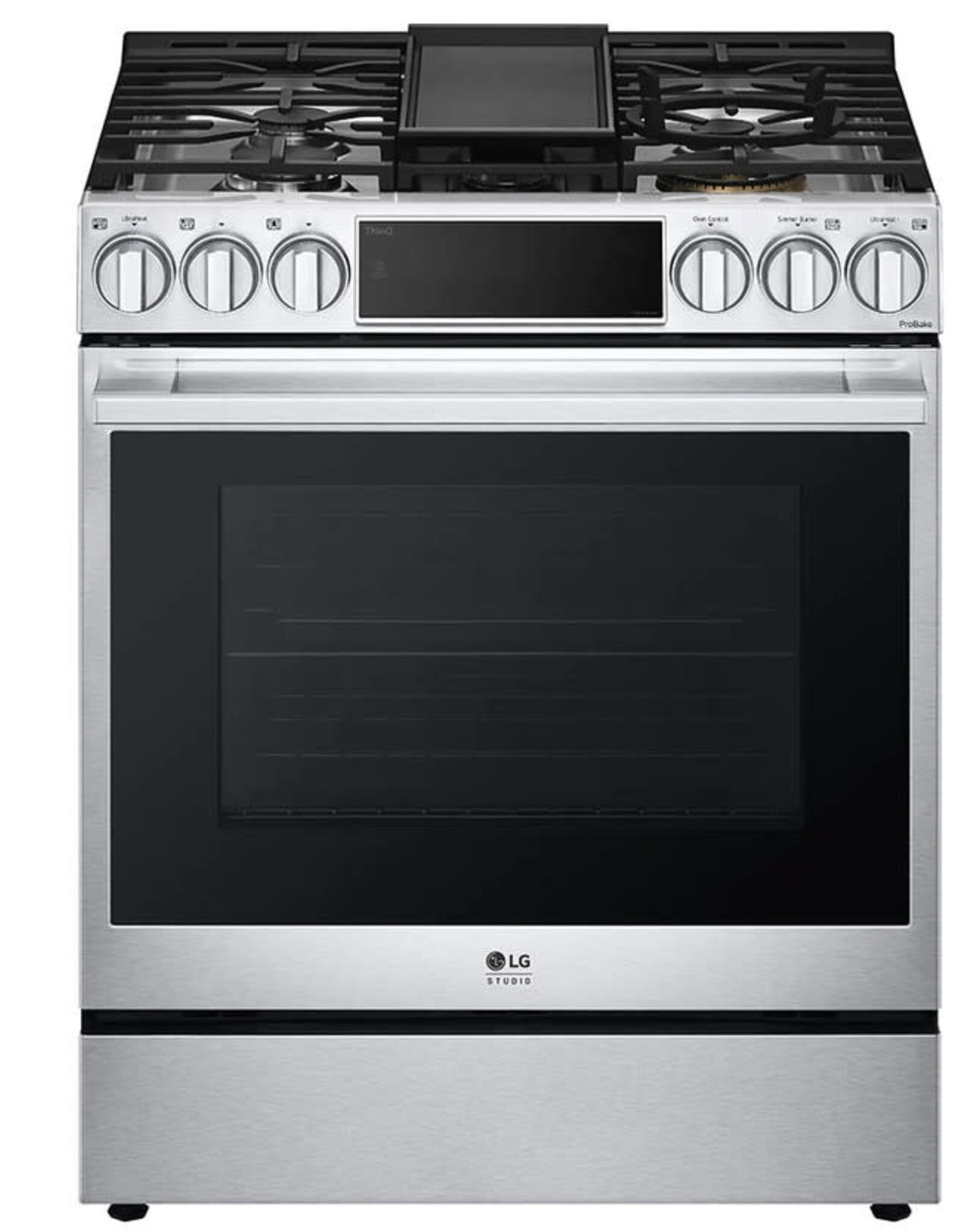 lg LSDS6338F 6.3 cu. ft. 30 in. Smart Slide-in Dual Fuel Range with Gas Stove and Electric Oven in. PrintProof Stainless Steel
