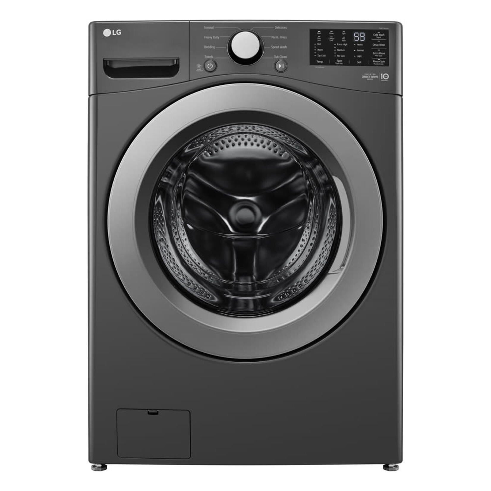 LG WM3470CM 5.0 cu. ft. Stackable Front Load Washer in Middle Black with 6 Motion Cleaning Technology