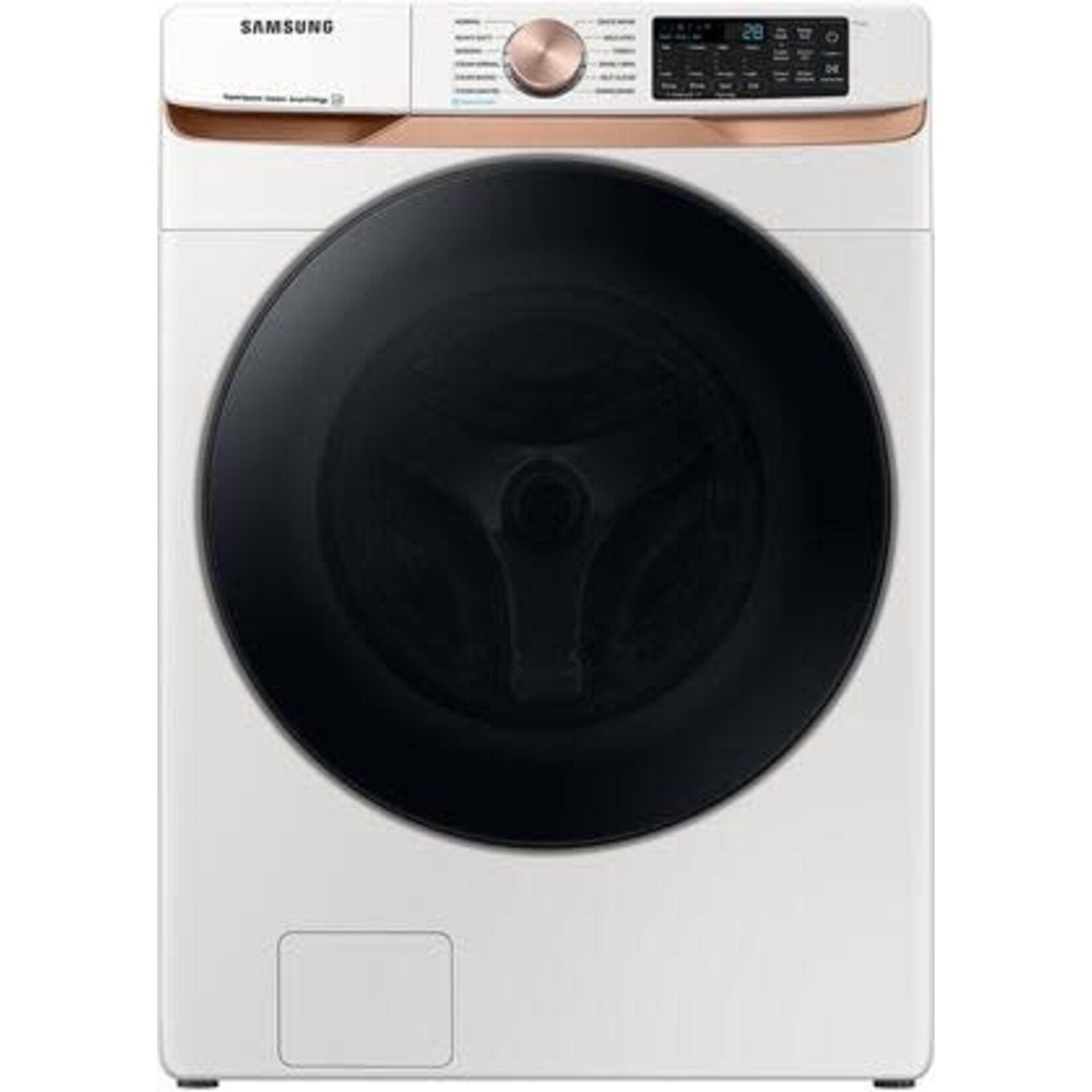 SAMSUNG #WF50BG8300AE  5 cu. ft. Extra Large Capacity Smart Front Load Washer in Ivory White with Super Speed Wash and Steam