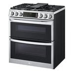 LG *LTGL6937F LG - 6.9 Cu. Ft. Slide-In Double Oven Gas True Convection Range with EasyClean and InstaView - Stainless Steel