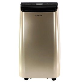 AMANA AMAP121AD-2 Amana 7,500 BTU Portable Air Conditioner Cools 500 Sq. Ft. with LCD Display, Auto-Restart and Wheels in Gold