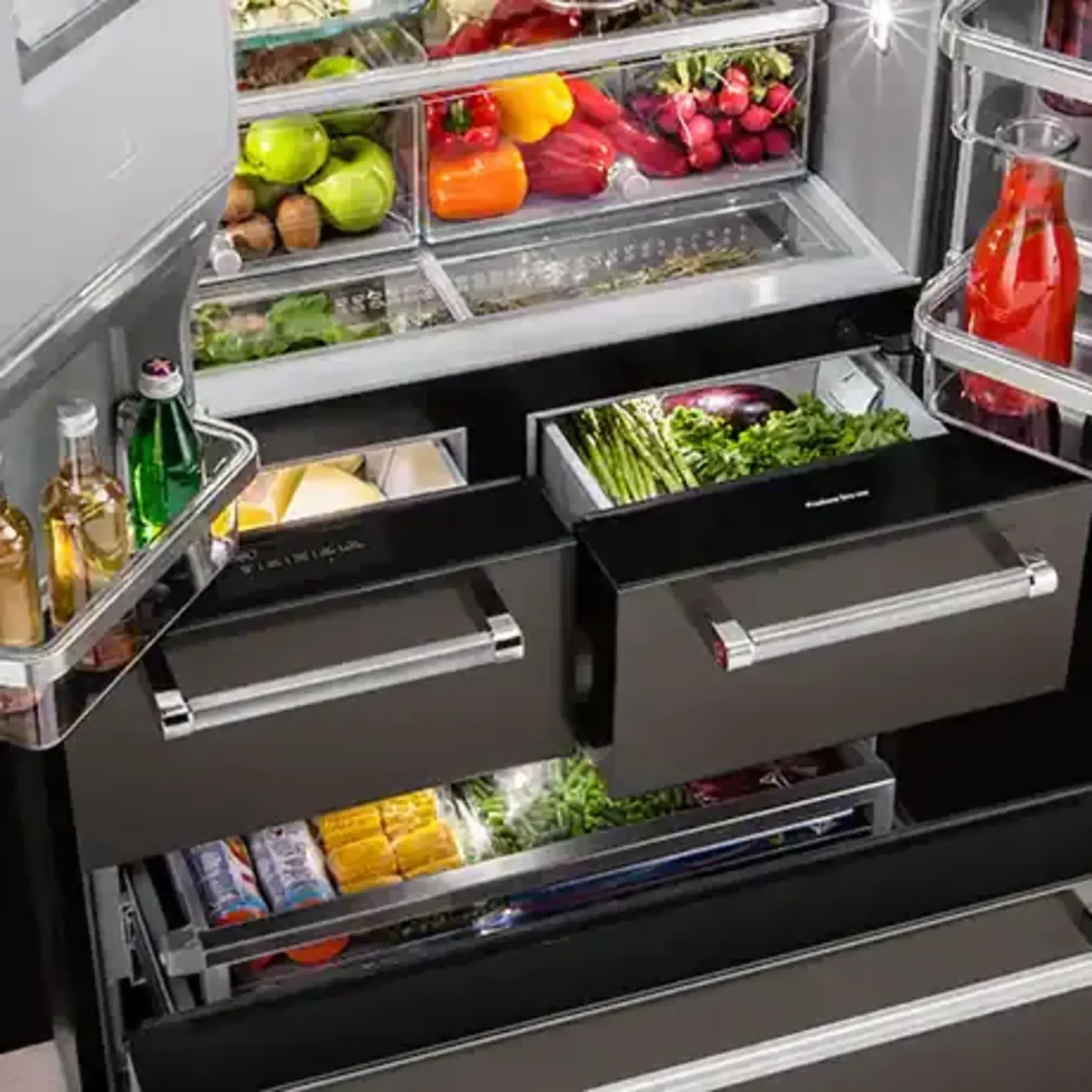 KitchenAid #*KRMF706EBS KAD No Frost Multi Dr -FreeStandg Refr Frez - 26 CU FT, 36" WIDTH, 5 DOOR FRENCH DOOR,