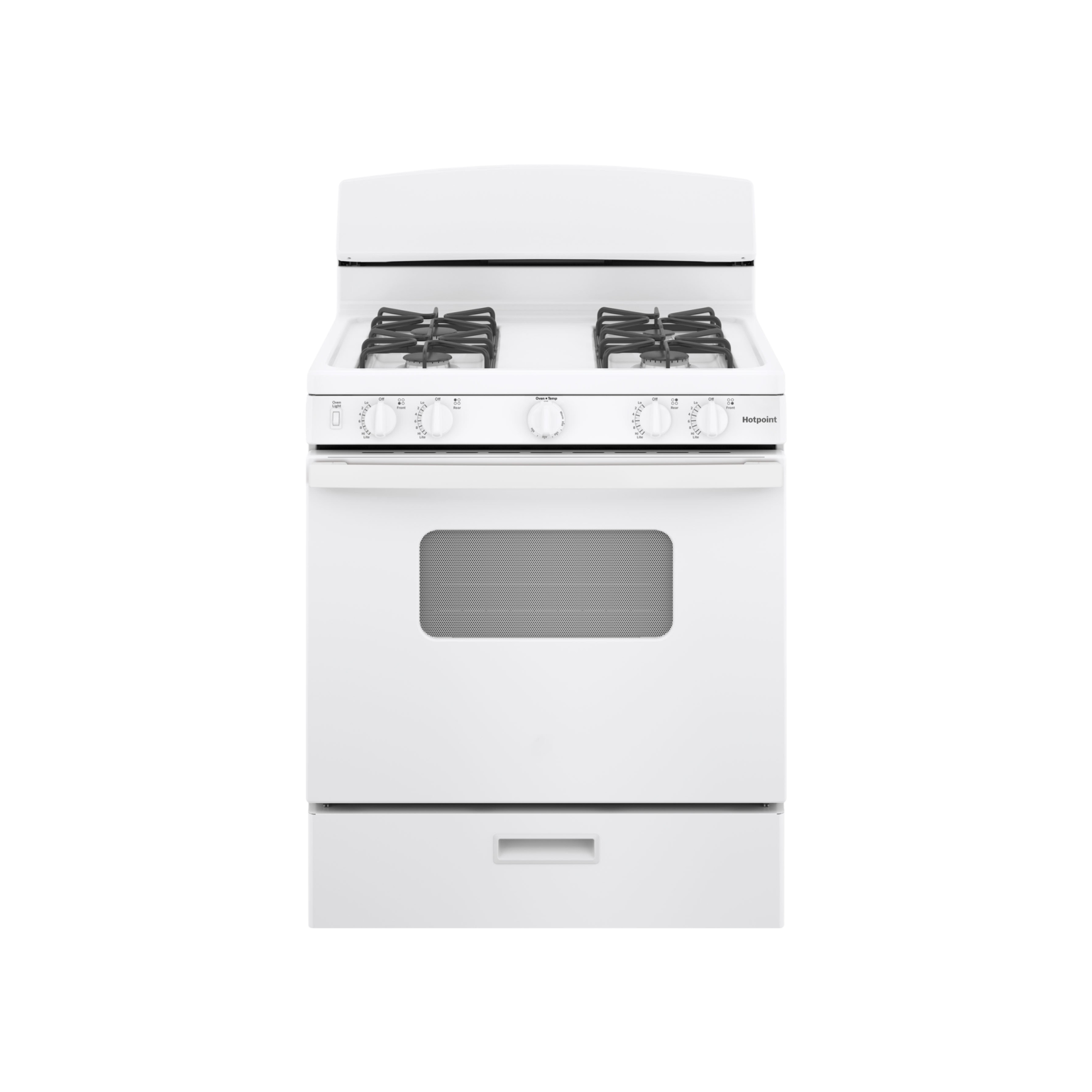 GE *RGBS330DRWW Hotpoint 30-in 4 Burners 4.8-cu ft Freestanding Natural Gas Range (White)