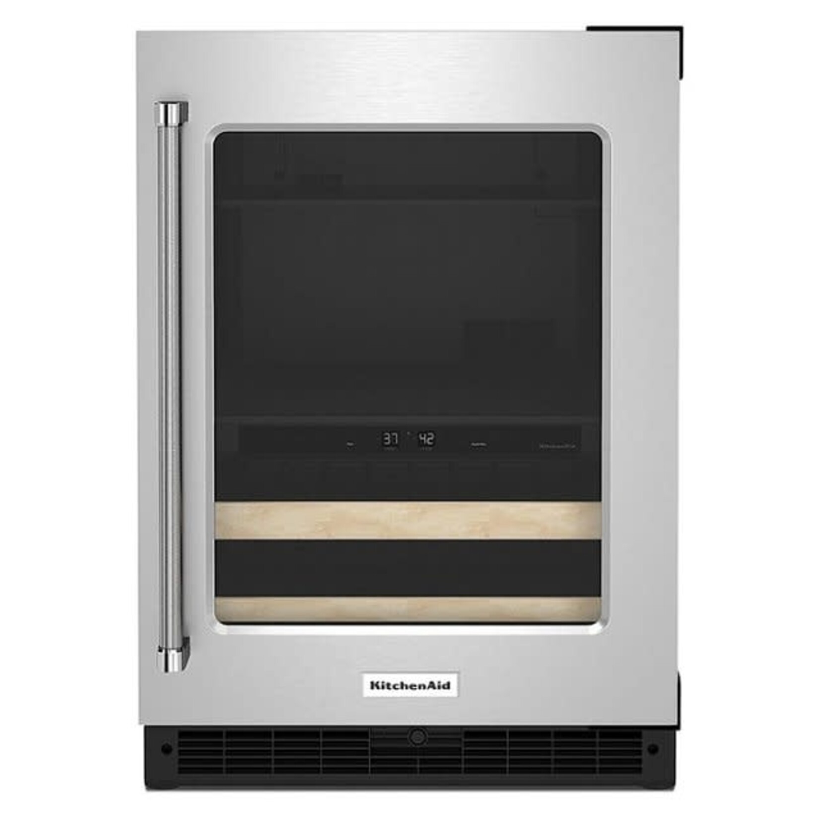 KitchenAid *KUBR214KSB 24 in. 14-Bottle Wine and Beverage Cooler in Black Cabinet with Stainless Door