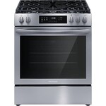 Frigidaire FCRG3083AS 30 in. 5 Burners Slide-In Front Control Self-Cleaning Gas Range with Convection in Stainless Steel