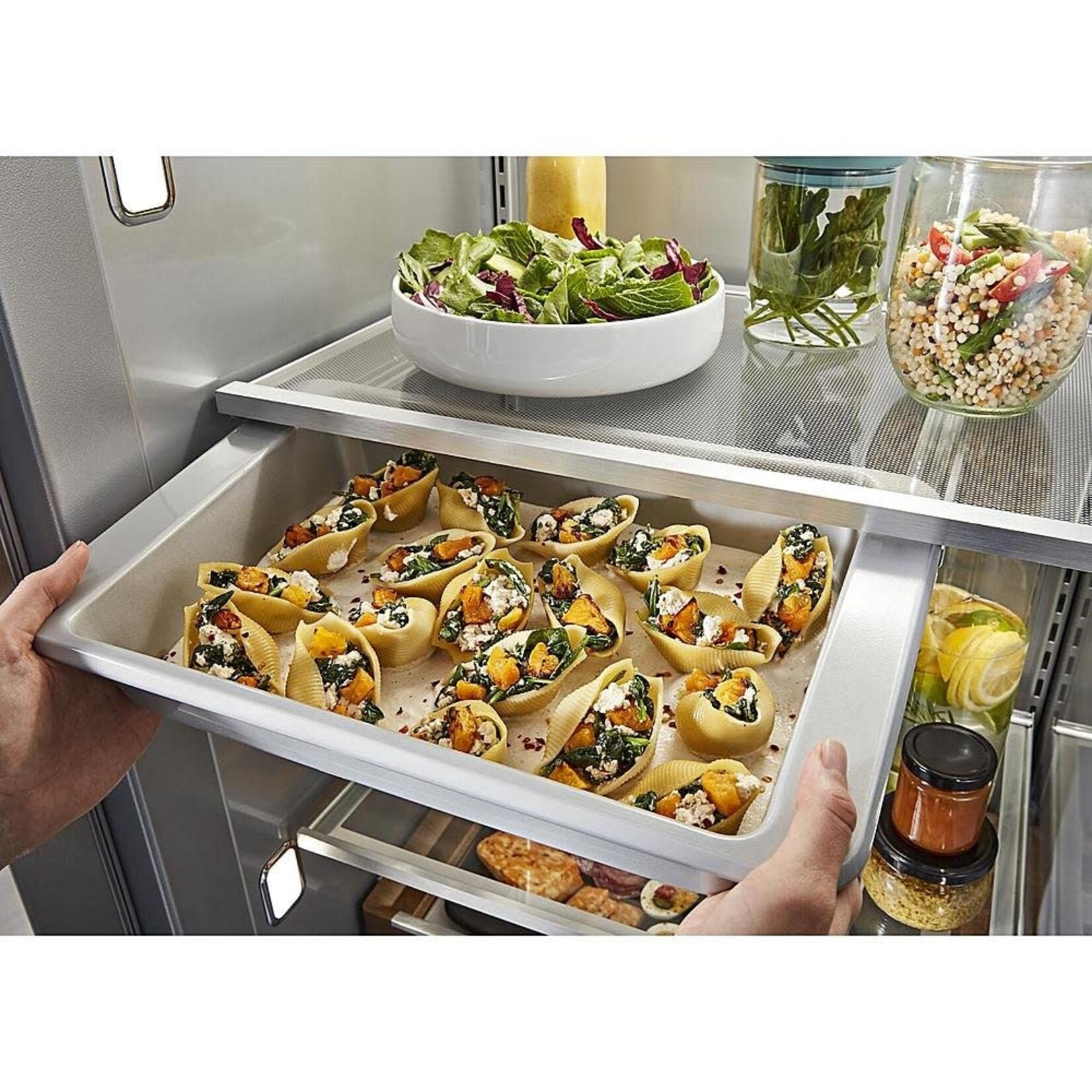 KitchenAid 29.4 cu. ft. - Built-In, Side by Side Refrigerator in Stainless Steel with PrintShield Finish
