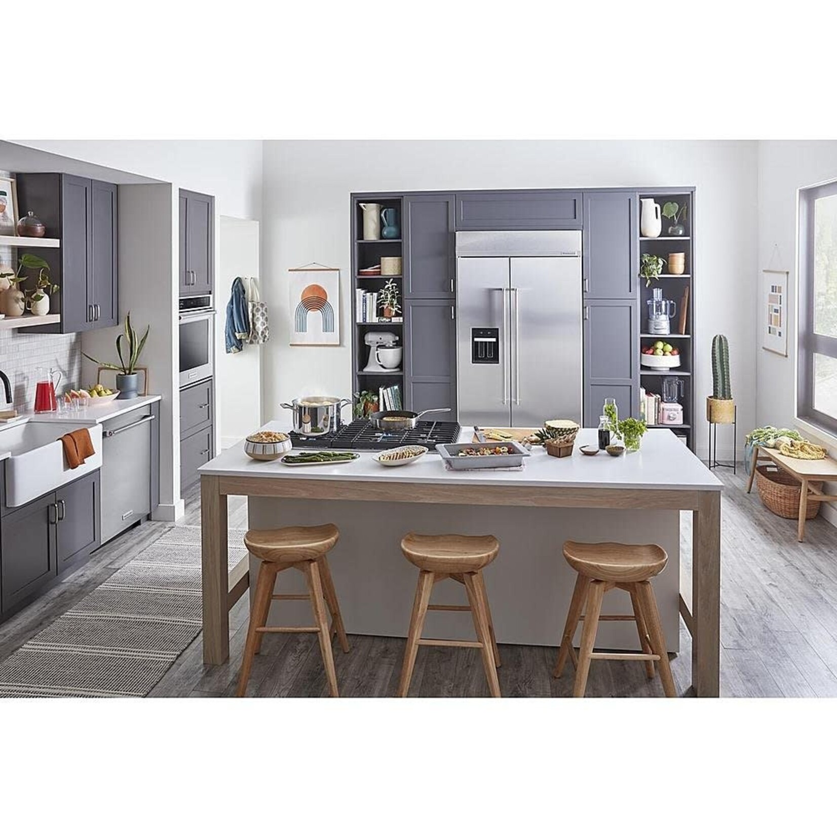 KitchenAid 29.4 cu. ft. - Built-In, Side by Side Refrigerator in Stainless Steel with PrintShield Finish