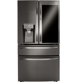 lg LRMVC2306D 23 cu. ft. 4-Door French Door Refrigerator w/ InstaView, Craft Ice in PrintProof Black Stainless Steel, Counter Depth