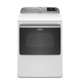 MAYTAG MED6230HW 7.4 cu. ft. 240-Volt Smart Capable White Electric Dryer with Hamper Door and Advanced Moisture Sensing