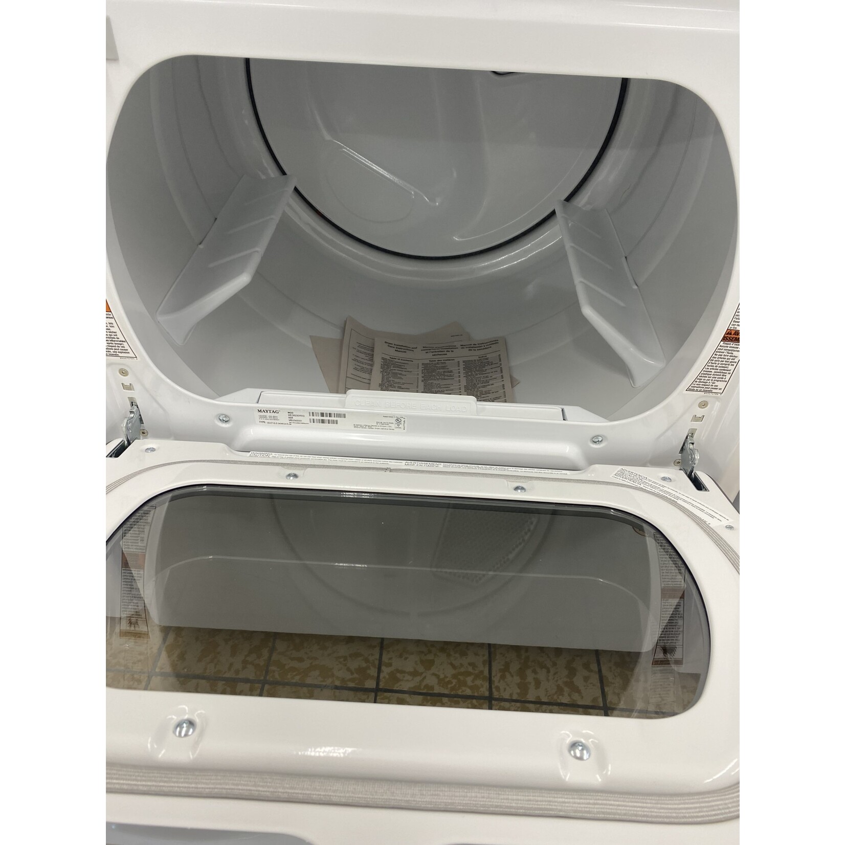 Maytag #*MED6230HW 7.4 cu. ft. 240-Volt Smart Capable White Electric Dryer with Hamper Door and Advanced Moisture Sensing