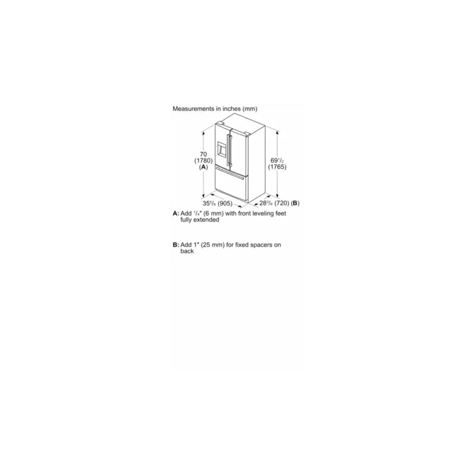 BOSCH #Bosch 500 Series 26-cu ft Smart French Door Refrigerator with Ice Maker (Stainless Steel) ENERGY STAR