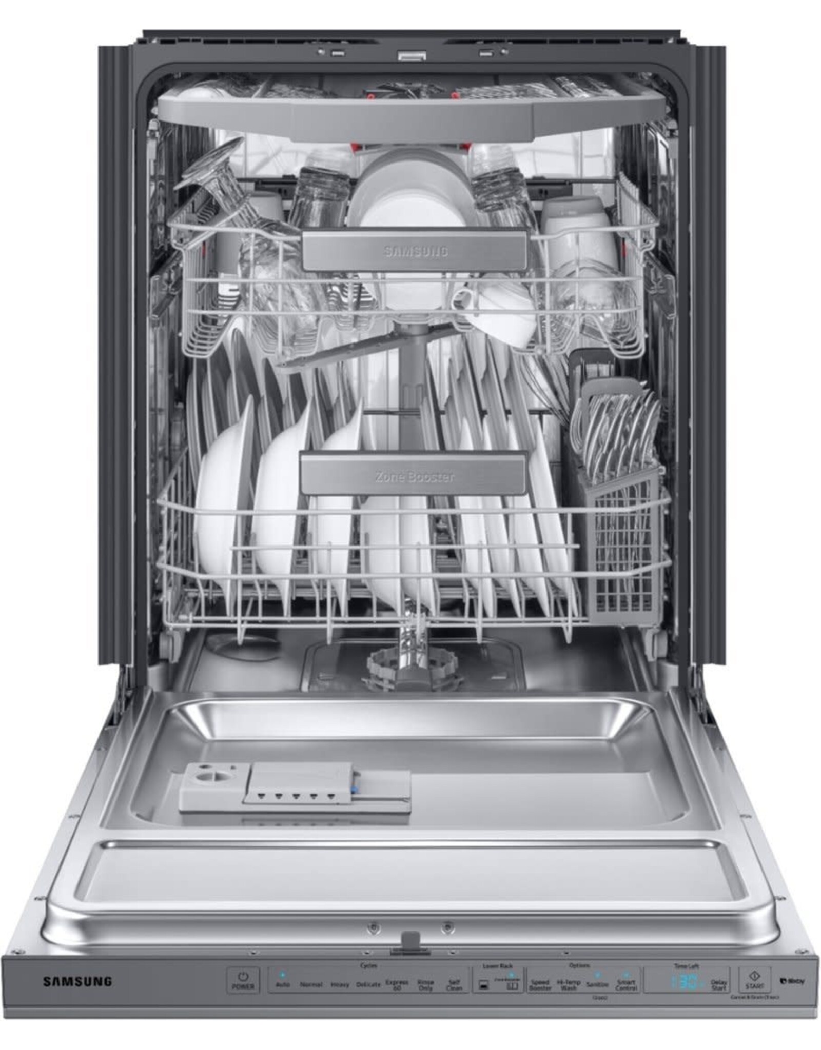 SAMSUNG DW80R9950US  Samsung 24 in. Top Control Tall Tub Linear Wash Dishwasher in Fingerprint Resistant Stainless, 3rd Rack, AutoRelease, 39 dBA