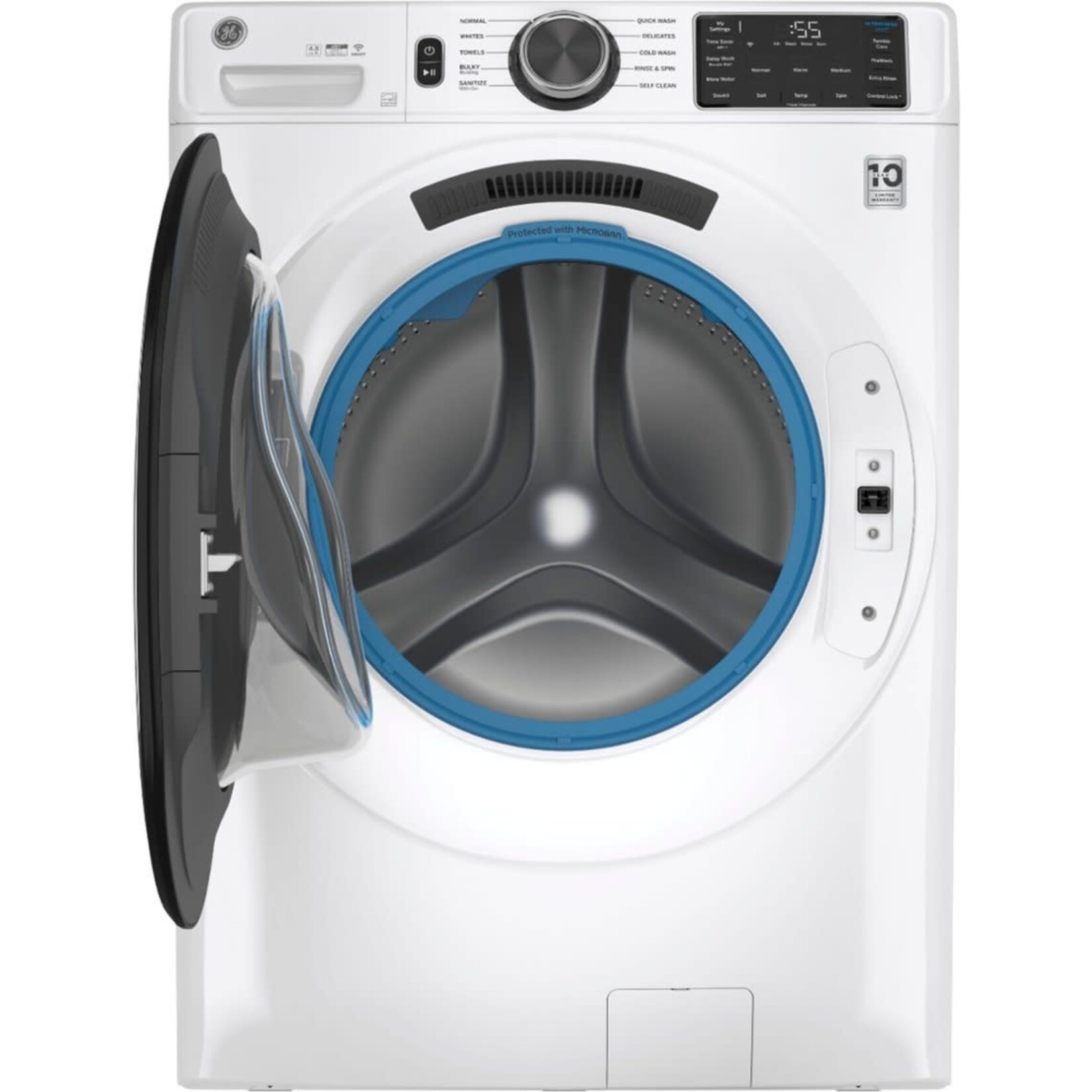 GE GFW550SSNWW GE UESD  32 in. 4.8 cu. ft. White Front Load Washing Machine with OdorBlock UltraFresh Vent System and Sanitize with Oxi