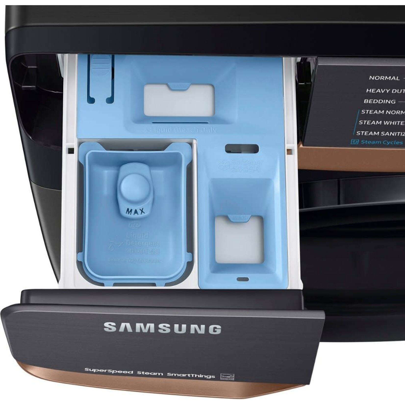 SAMSUNG #*WF50BG8300AV  5 cu. ft. Extra Large Capacity Smart Front Load Washer in Brushed Black with Super Speed Wash and Steam