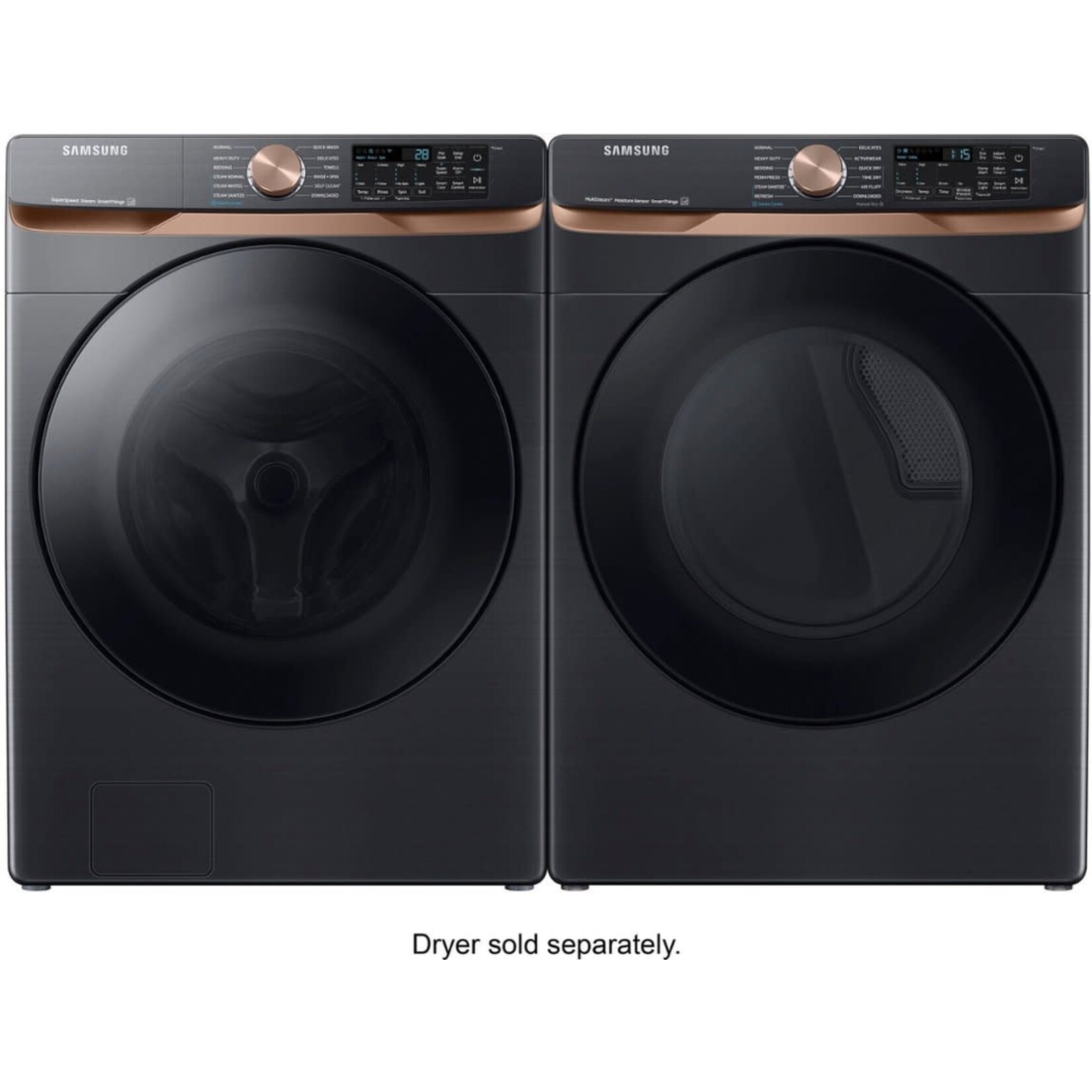 SAMSUNG #*WF50BG8300AV  5 cu. ft. Extra Large Capacity Smart Front Load Washer in Brushed Black with Super Speed Wash and Steam