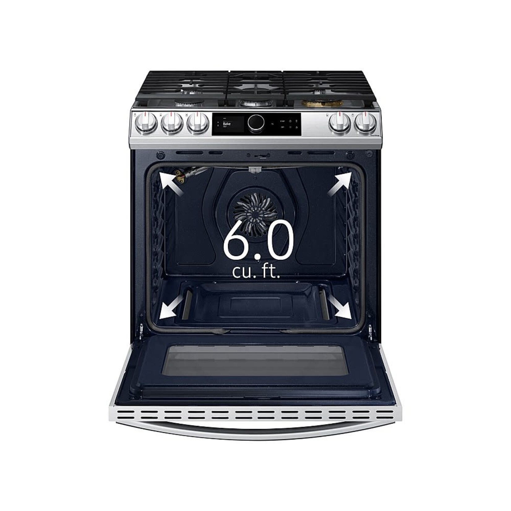 SAMSUNG NX60T8711SS 30 in. 6 cu. ft. Slide-In Gas Range with Smart Dial and Air Fry in Fingerprint Resistant Stainless Steel