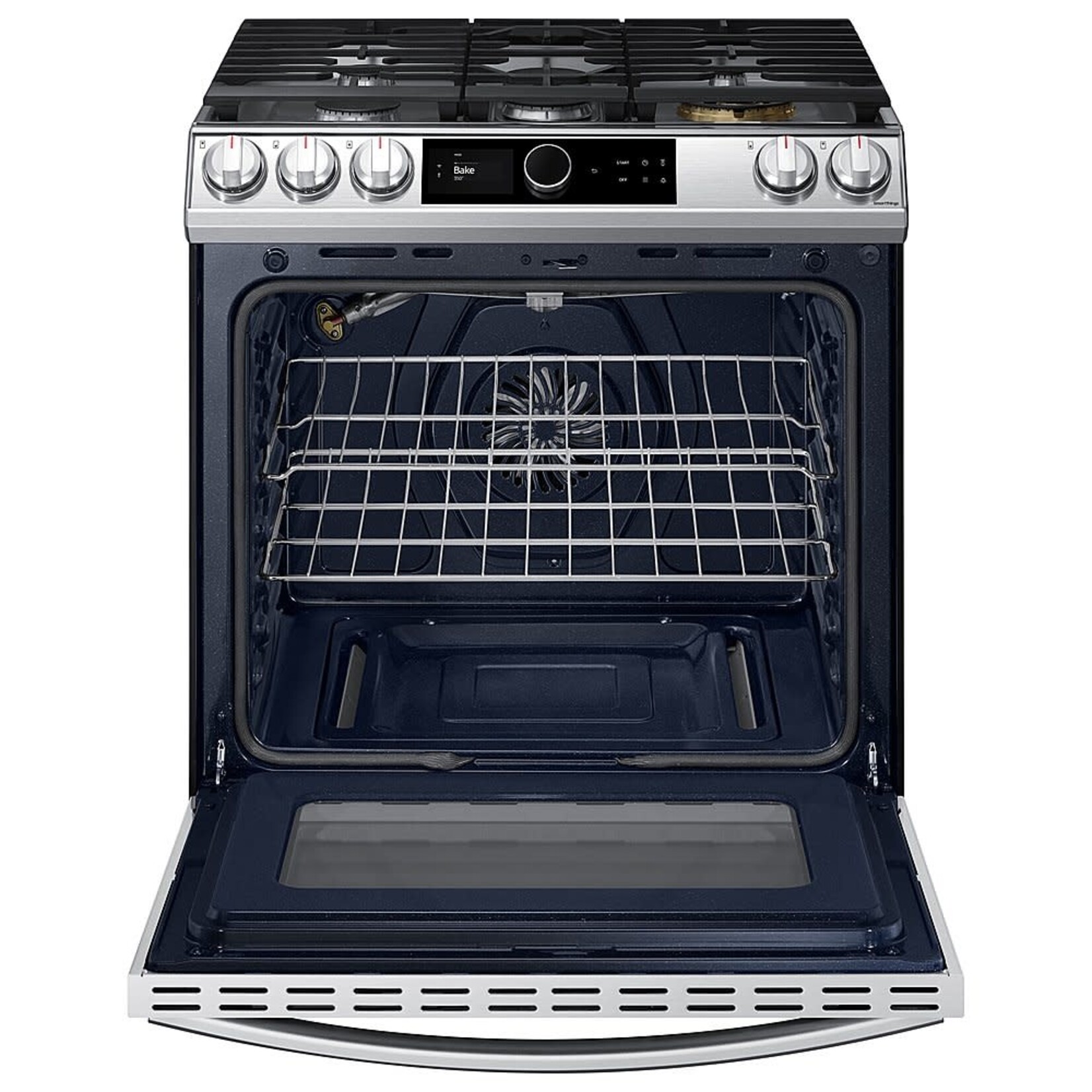 SAMSUNG NX60T8711SS 30 in. 6 cu. ft. Slide-In Gas Range with Smart Dial and Air Fry in Fingerprint Resistant Stainless Steel