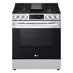 LG #LSGL5833F 30 in. 5.8 cu. ft. Slide in Smart Gas Range with 5 Burners in PrintProof Stainless Steel