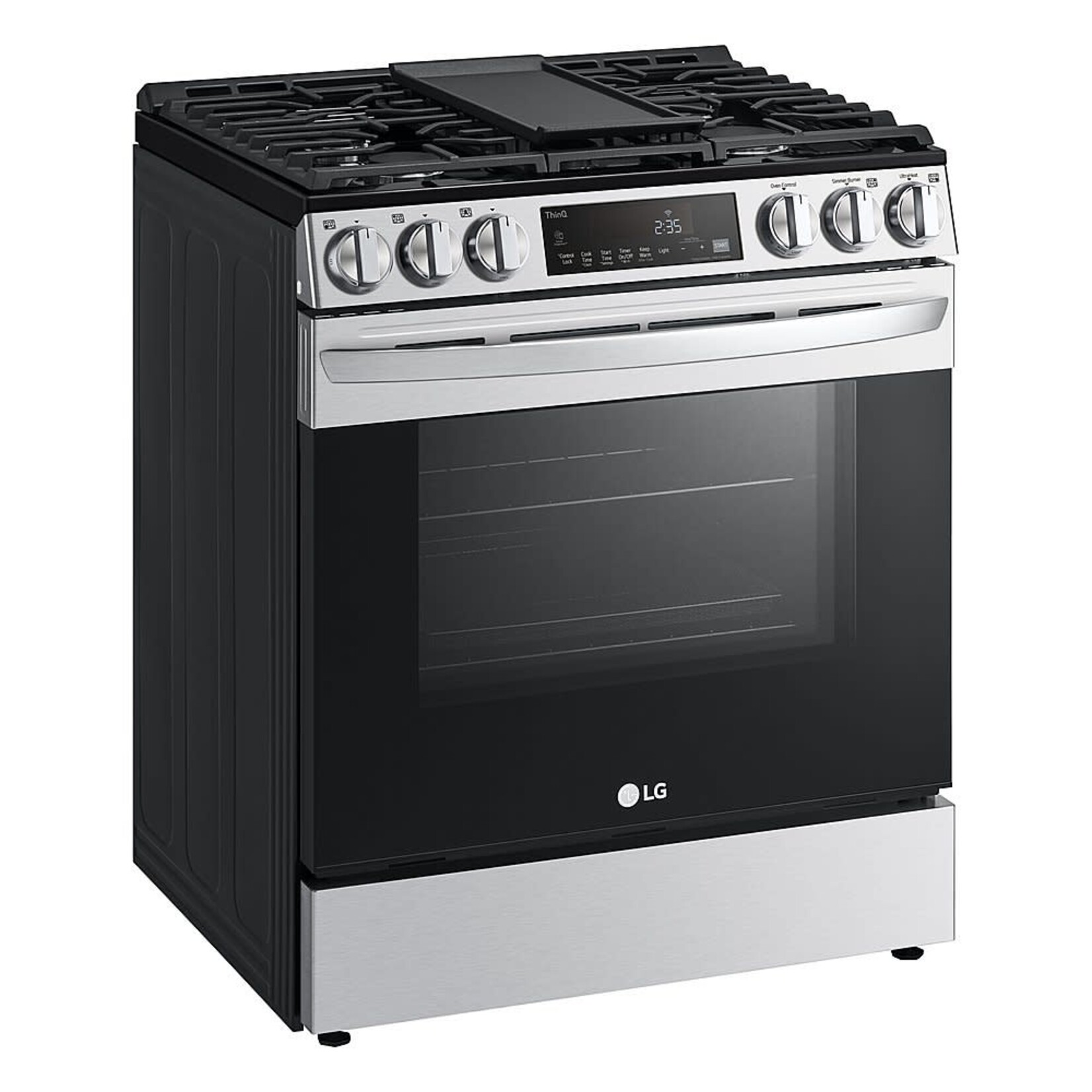 LG #LSGL5833F 30 in. 5.8 cu. ft. Slide in Smart Gas Range with 5 Burners in PrintProof Stainless Steel