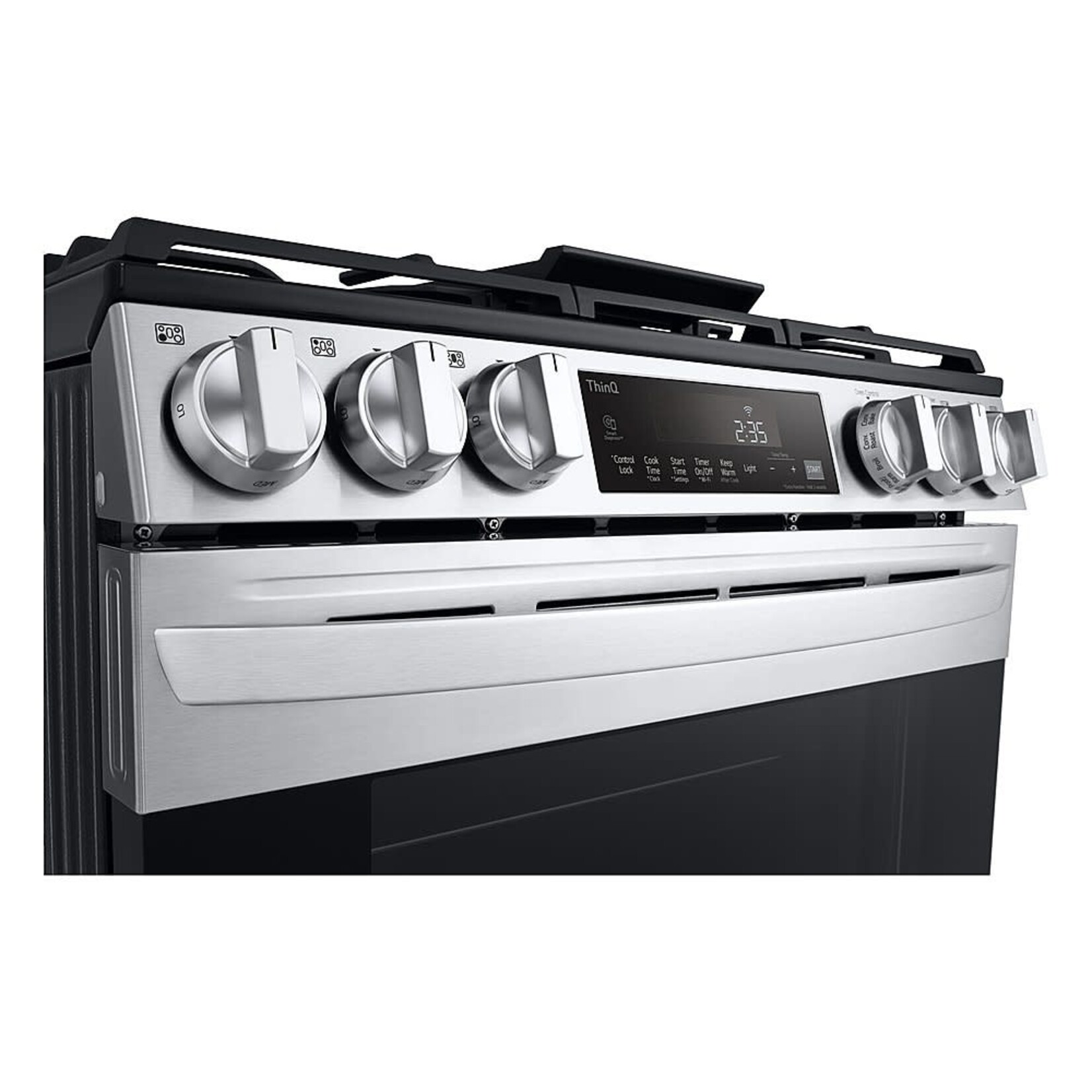 LG #LSGL5833F 30 in. 5.8 cu. ft. Slide in Smart Gas Range with 5 Burners in PrintProof Stainless Steel