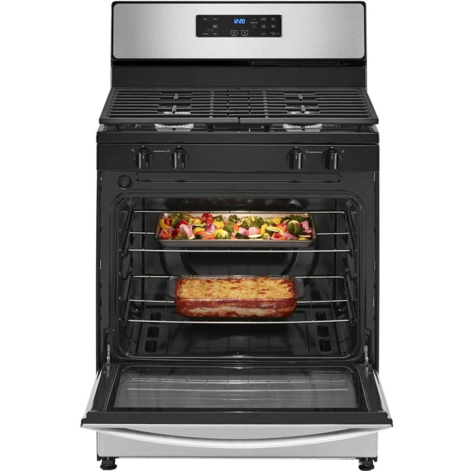 Whirlpool #*WFG320M0MS  Whirlpool 30-in 4 Burners 5.1-cu ft Freestanding Natural Gas Range (Stainless Steel)
