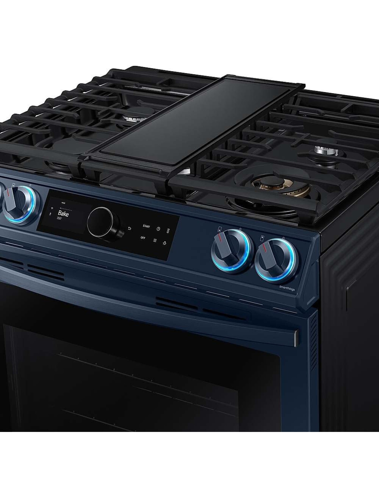 SAMSUNG NX60A8711QN Samsung Bespoke 6 cu. ft. 5-Burner Smart Slide-in Gas Range with Self-Cleaning Convection Oven and Air Fry in Navy Steel