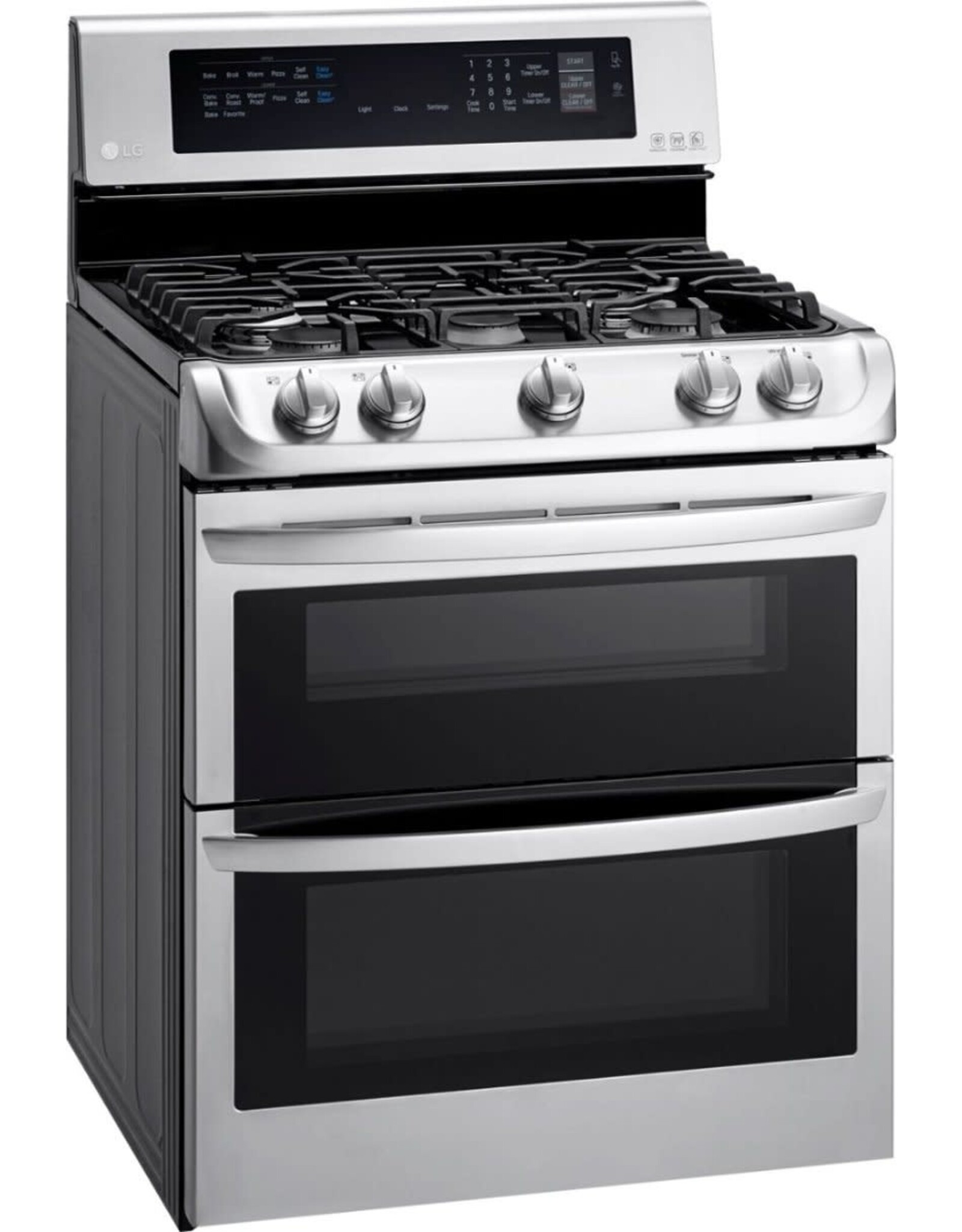 LG Electronics LDG4313ST 6.9 cu. ft. Double Oven Gas Range with ProBake Convection Oven, Self Clean and EasyClean in Stainless Steel