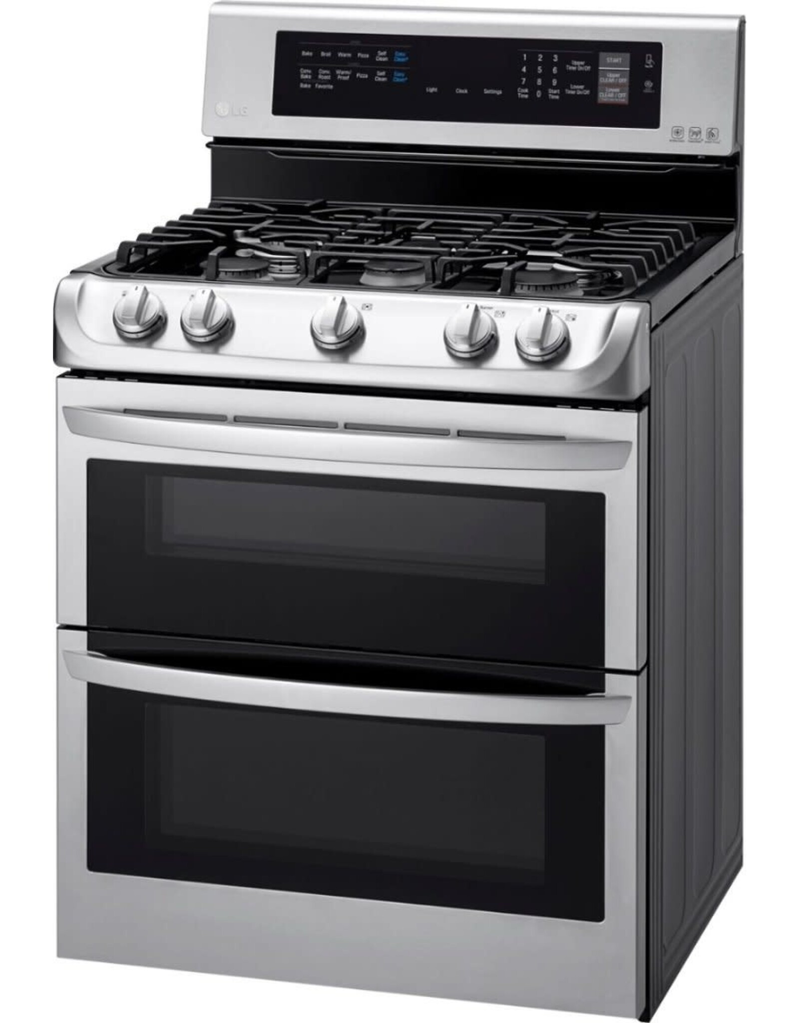 LG Electronics LDG4313ST 6.9 cu. ft. Double Oven Gas Range with ProBake Convection Oven, Self Clean and EasyClean in Stainless Steel