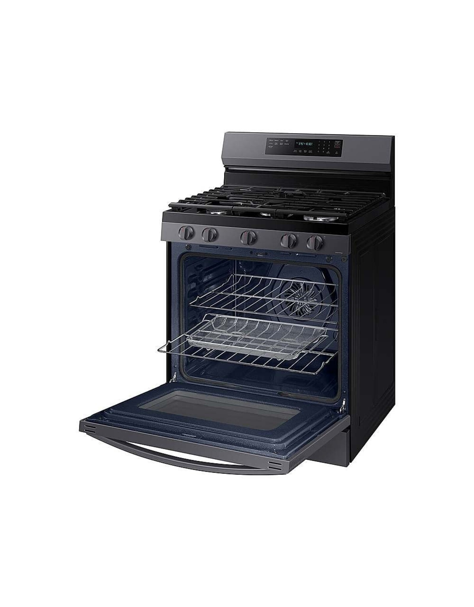 SAMSUNG NX60A671SG 6.3 cu. ft. Smart Freestanding Electric Range with No-Preheat Air Fry, Convection+ & Griddle in Black Stainless Steel