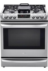 LG Electronics LSD4913ST 6.3 cu. ft. Slide-In Smart Dual-Fuel Electric Range with ProBake Convection Oven and Wi-Fi in Stainless Steel