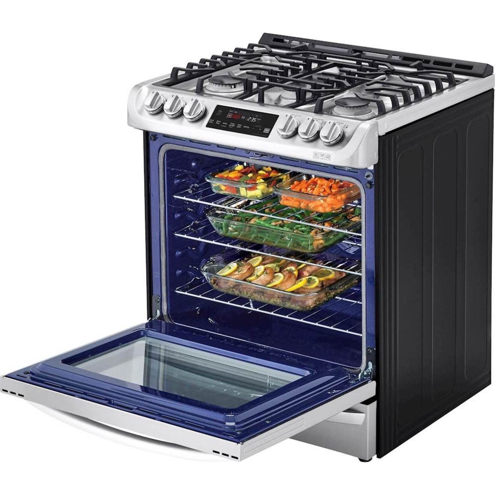 LG Electronics LG LSD4913ST 6.3 cu. ft. Slide-In Smart Dual-Fuel Electric Range with ProBake Convection Oven and Wi-Fi in Stainless Steel