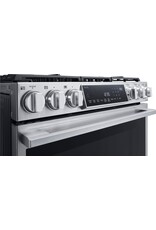 lg LSDS6338F 6.3 cu. ft. 30 in. Smart Slide-in Dual Fuel Range with Gas Stove and Electric Oven in. PrintProof Stainless Steel