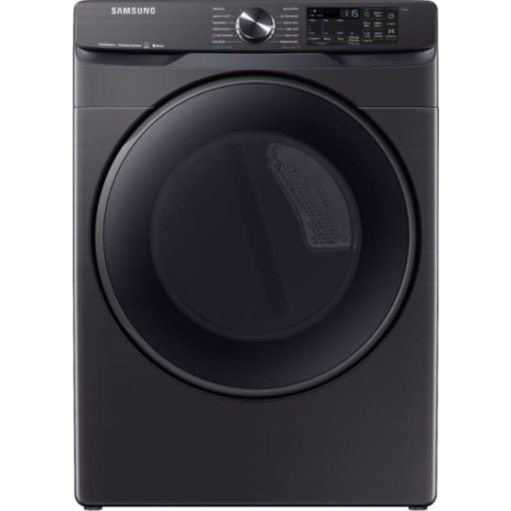 SAMSUNG DVG50R8500V Samsung 7.5 cu. ft. 120-Volt Black Stainless Steel Front Load Gas Dryer with Steam Sanitize+ (Pedestals Sold Separately)