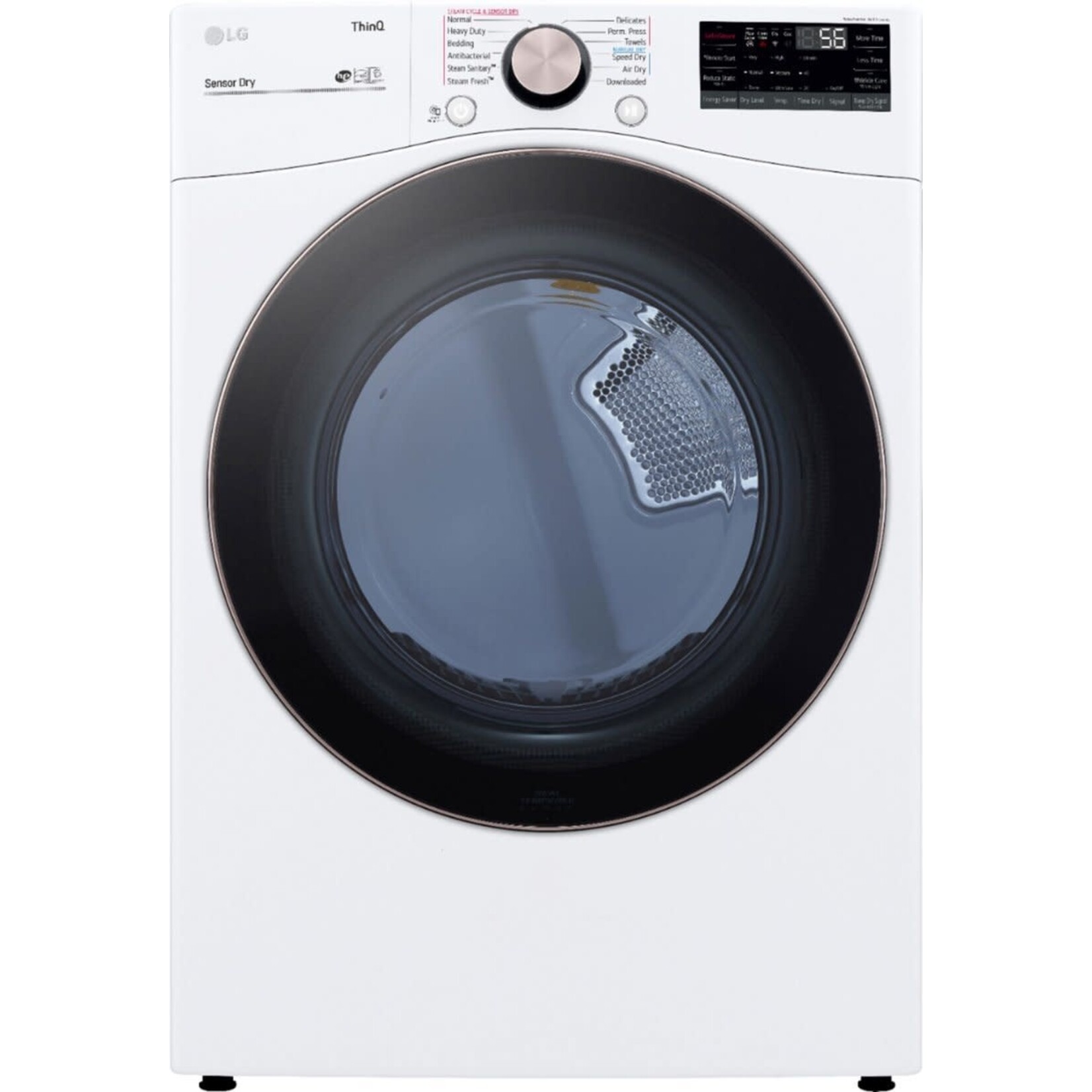 LG DLGX4001W LG 7.4 Cu. Ft. Vented SMART Stackable Gas Dryer in White with TurboSteam and Sensor Dry Technology