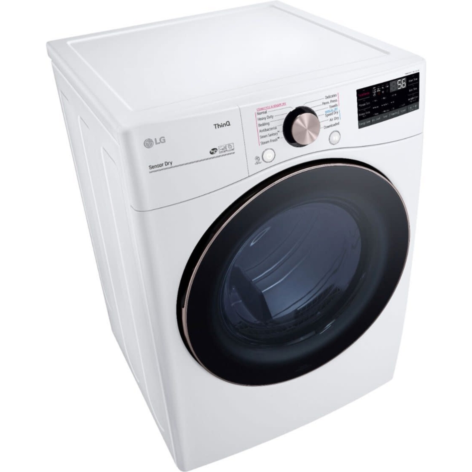 LG DLGX4001W LG 7.4 Cu. Ft. Vented SMART Stackable Gas Dryer in White with TurboSteam and Sensor Dry Technology