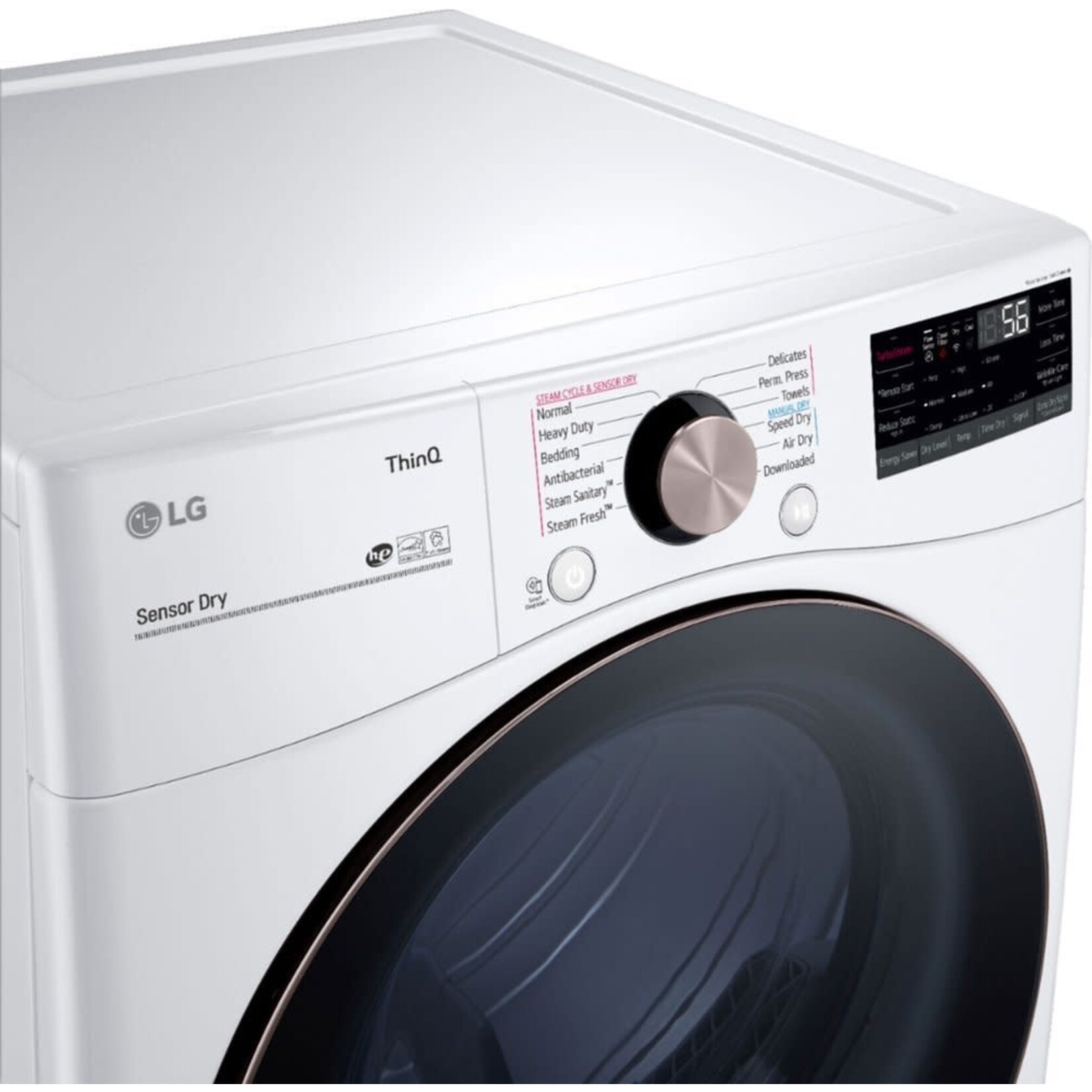 LG DLGX4001W LG 7.4 Cu. Ft. Vented SMART Stackable Gas Dryer in White with TurboSteam and Sensor Dry Technology