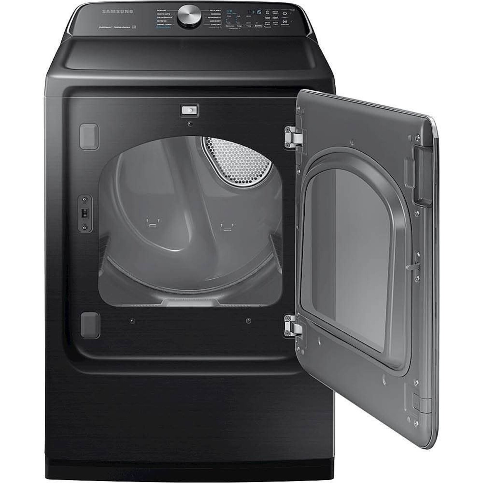 SAMSUNG #Samsung 7.4 cu. ft. 120-Volt Black Stainless Steel Gas Vented Dryer with Steam Sanitize and Sensor Dry, ENERGY STAR