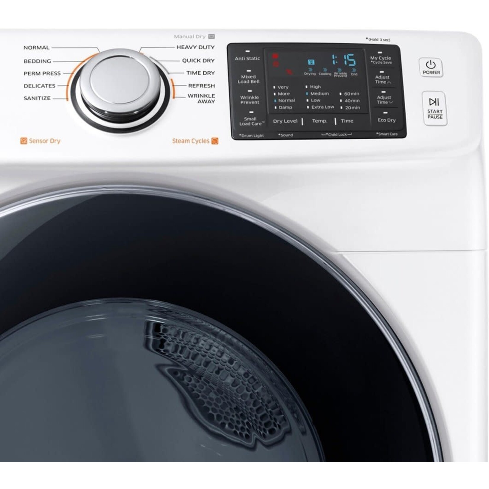 SAMSUNG #DVG50M7450W Samsung 7.4 cf gas TL dryer w/ Multi-Steam