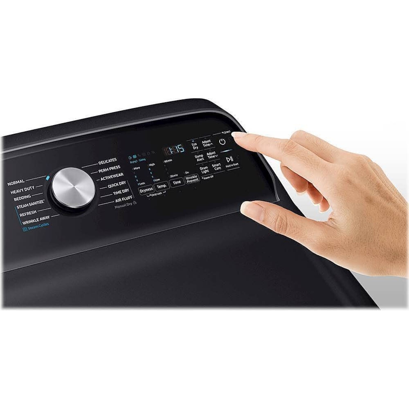 SAMSUNG #DVG54R7600V Samsung 7.4 cu. ft. 120-Volt Black Stainless Steel Gas Dryer with Steam Sanitize+