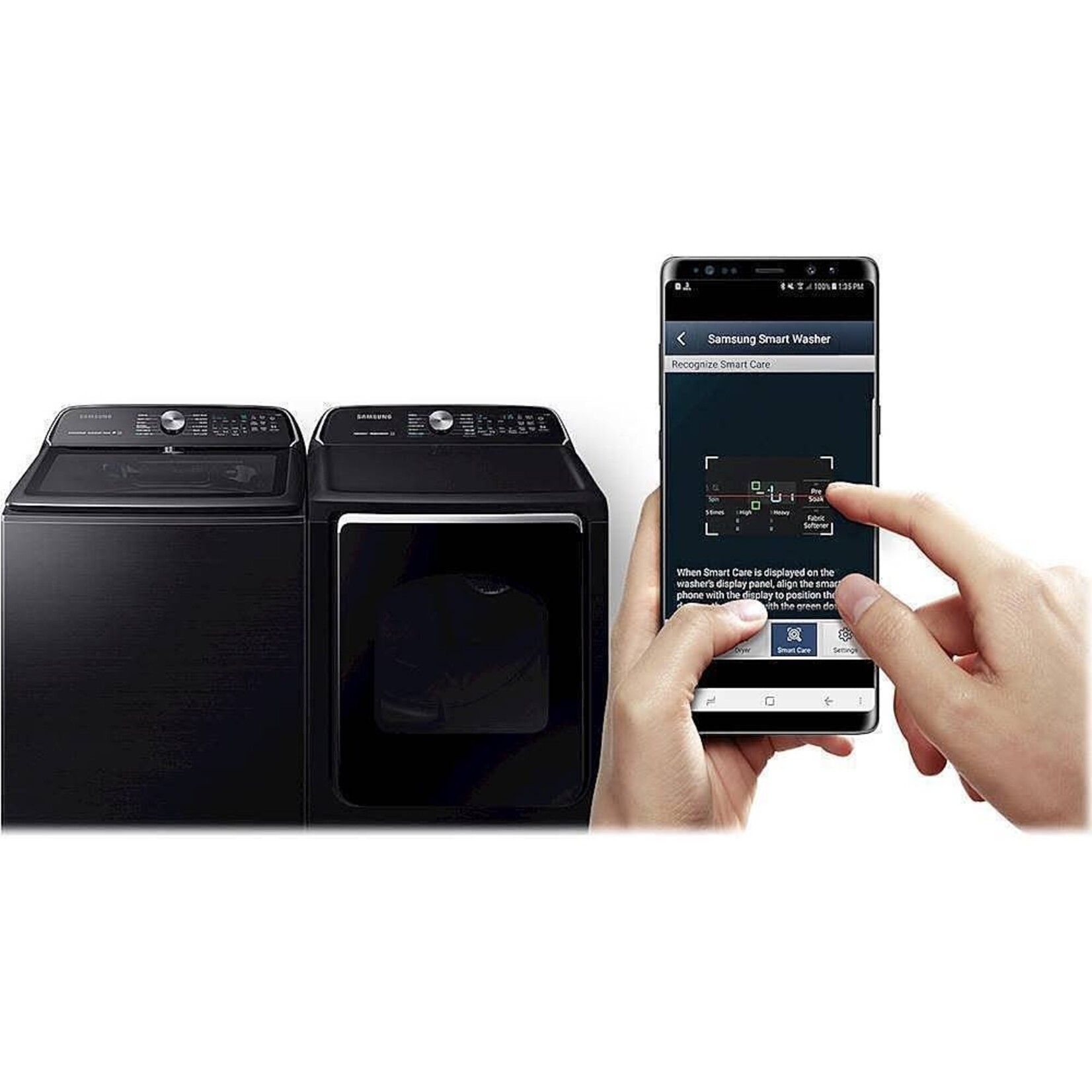 SAMSUNG #DVG54R7600V Samsung 7.4 cu. ft. 120-Volt Black Stainless Steel Gas Dryer with Steam Sanitize+