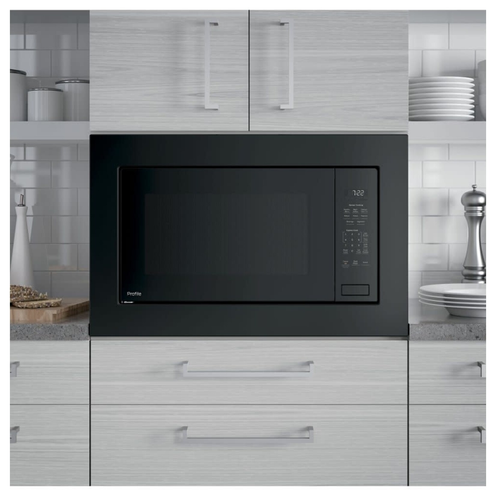 GE Profile #PEB7227DLBB Profile 2.2 cu. ft. Countertop Microwave in Black with Sensor Cooking