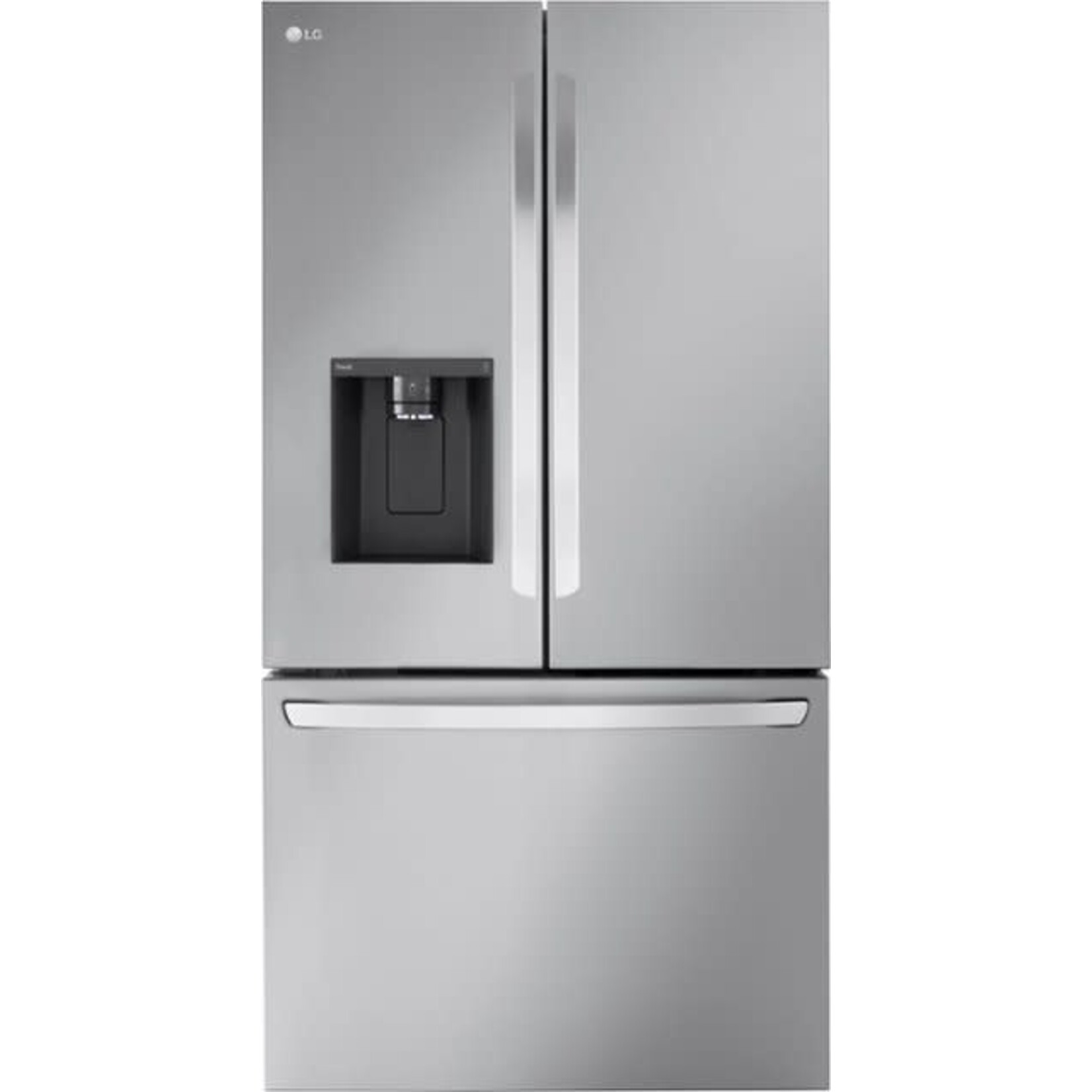 LG #*LRFXC2606S 26 cu. ft. Smart Counter-Depth MAX French Door Refrigerator with Dual Ice Makers in PrintProof Stainless Steel