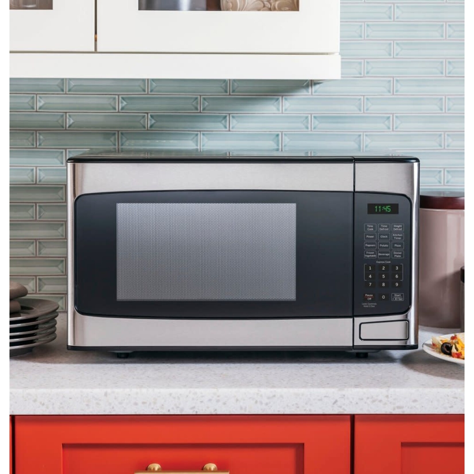 GE #*JESP113SP1SS GE - 1.1 Cu. Ft. Mid-Size Microwave with Included Pasta/Veggie Cooker - Stainless Steel