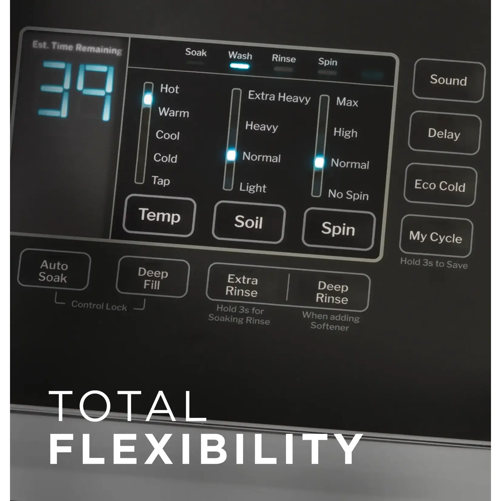 GE #GTW585BSVWS - GE® 4.5 cu. ft. Capacity Washer with Water Level Control