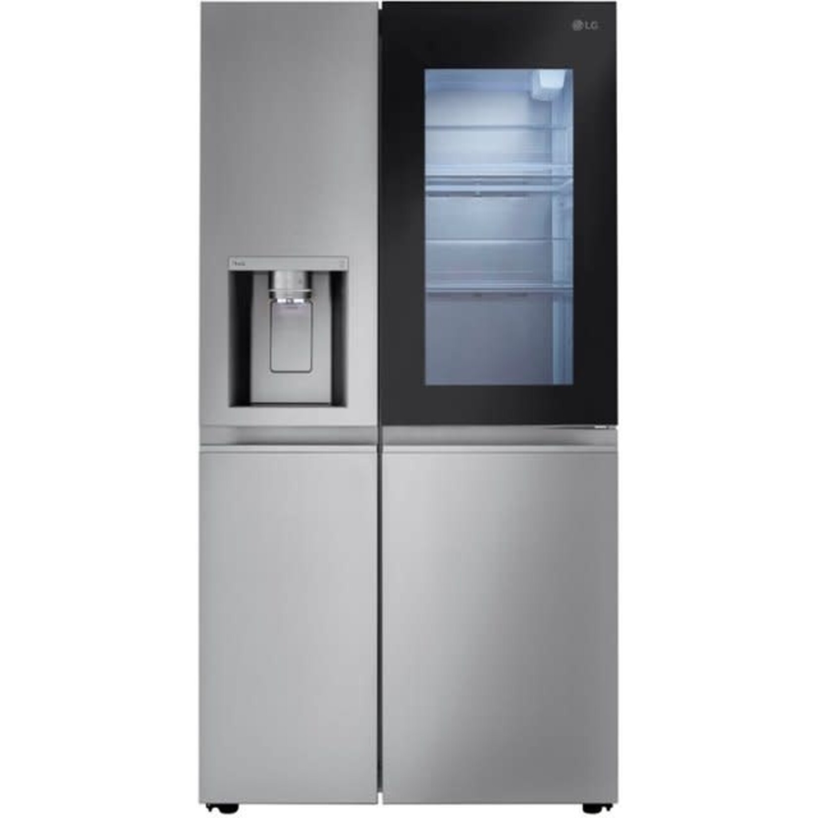 LG #LRSOS2706S - LG InstaView Craft Ice 27.1-cu ft Smart Side-by-Side Refrigerator with Dual Ice Maker (Printproof Stainless Steel) ENERGY STAR
